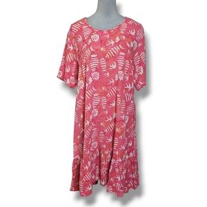Go Fish Batik Fishbone Print Rayon Dress Size Large